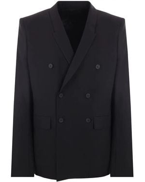 Rick Owens Double-Breasted Stretch-Wool Blazer - Black
