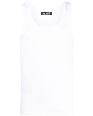 Raf Simons Logo-Patch Cotton Tank Top - White