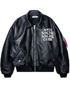 ANTI SOCIAL SOCIAL CLUB Logo-Print Bomber Jacket - Black