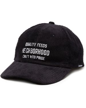 Neighborhood Corduroy Embroidered Baseball Hat - Black