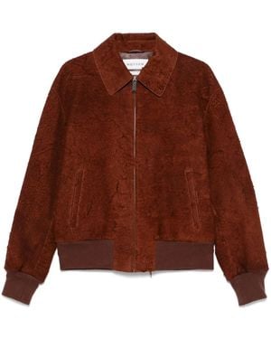 McQueen Leather Jacket With 'Vintage' Effect - Brown