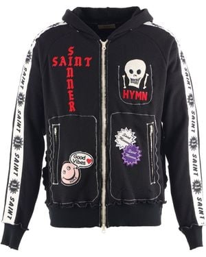 SAINT Mxxxxxx X A Love Movement Appliqué Hoodie - Blue