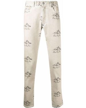 BLUE SKY INN Cotton Logo Trousers - Natural