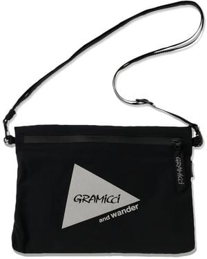 and wander X Gramicci Logo-Print Messenger Bag - Black