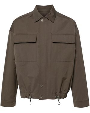 Nanushka Drawstring Twill Shirt Jacket - Gray