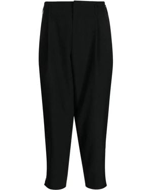 COMME DES GARÇON BLACK Tapered-leg Cropped Wool Trousers - Black