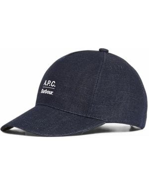 Barbour X A.P.C Logo-Print Baseball Cap - Blue