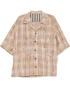 Ziggy Chen All-Over Graphic-Print Shirt - Natural