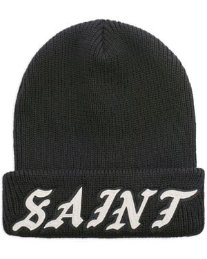 SAINT Mxxxxxx Logo-Appliqué Beanie Hat - Black