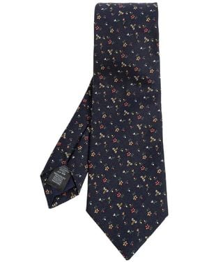 Paul Smith Flowers And Bees' Silk Tie - Blue