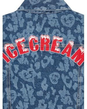 ICECREAM Logo-Appliqué Denim Jacket - Blue