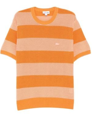 Lacoste Striped T-Shirt - Orange