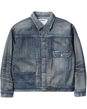 Neighborhood Patchwork Denim Jacket - Blue