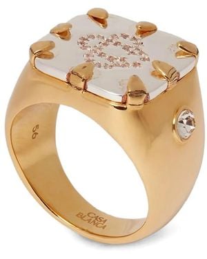 CASABLANCA Sports Medallion Ring - White