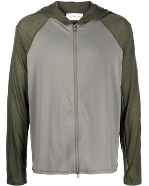 Post Archive Faction PAF Colour-Block Zip-Up Hoodie - Grey