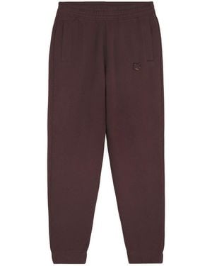 Maison Kitsuné Logo-Print Track Trousers - Purple