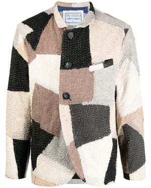 By Walid Patchwork Wool Jacket - Black