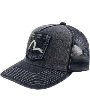 Evisu Seagull-Print Patch-Pocket Cap - Blue