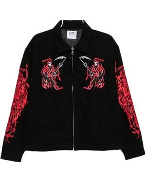 Warren Lotas Graphic-Embroidered Jacket - Black