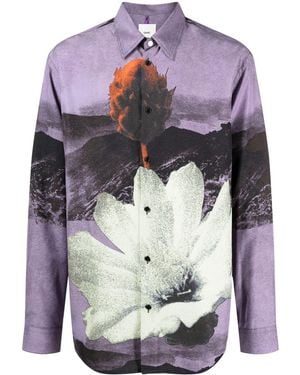 OAMC Graphic-Print Button-Up Shirt - Grey