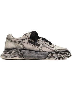 Maison Mihara Yasuhiro Leather Trainers - Grey