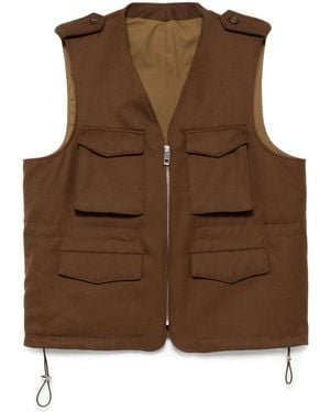 Caruso Padded Gilet - Brown