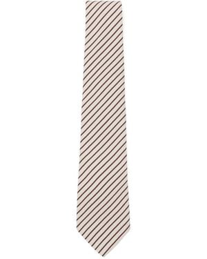 Paul Smith Striped Tie - White