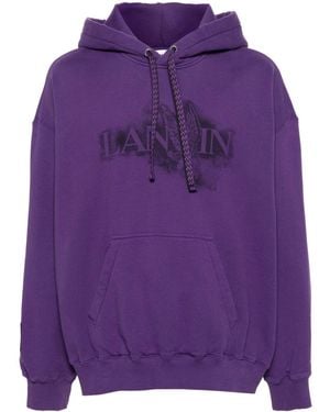 Lanvin X Future Logo-Print Cotton Hoodie - Purple