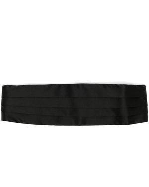 Brioni Layered Silk Belt - Black