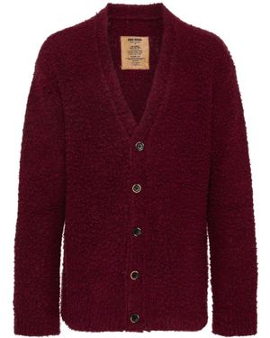 Uma Wang Texture-Finish Cardigan - Red