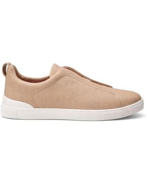 ZEGNA Triple Stitch Secondskin Trainers - Natural