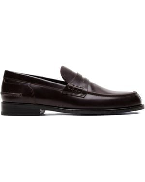 Brioni University Leather Penny Loafers - Black