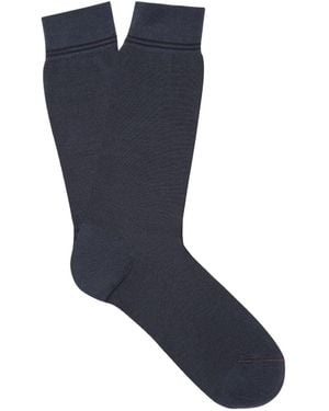 ZEGNA Ribbed Ankle Socks - Blue