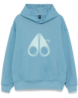 Moose Knuckles Logo-Print Hoodie - Blue
