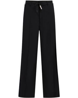 Marni Satin-Stripe Trim Trousers - Black