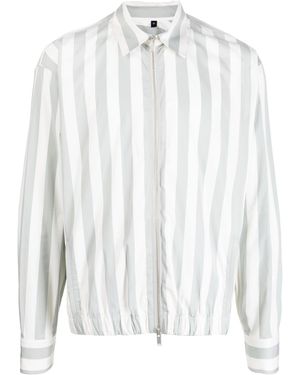 Lardini Striped Zip-up Jacket - White