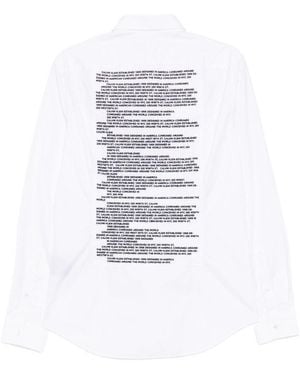 Calvin Klein Slogan-Embroidered Shirt - White