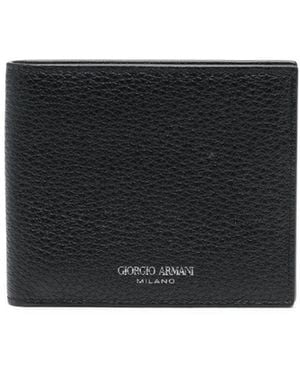 Giorgio Armani Grained-Textured Leather Wallet - Black