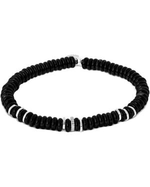Tateossian Positano Beaded Slip-On Bracelet - Black