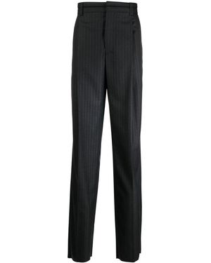 Ferrari Tailored Striped Virgin-Wool Trousers - Black