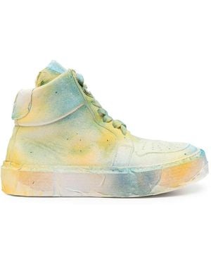 Guidi Spray-Effect High-Top Trainers - Green