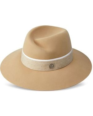 Maison Michel Virginie Ribbon-Detail Hat - Brown