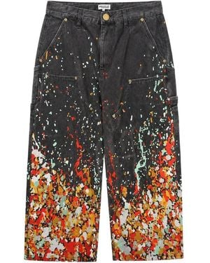 House of Errors Embroidered Carpenter Jeans - Grey