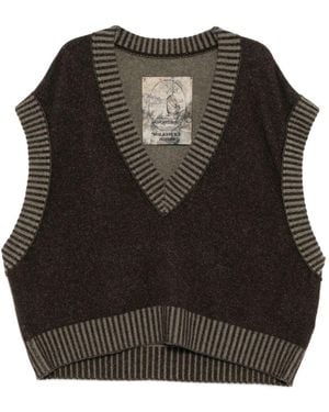 Ziggy Chen Sleeveless V-Neck Vest - Black