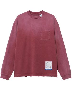 Maison Mihara Yasuhiro Sun Faded Like Distressed Sweatshirt - Red