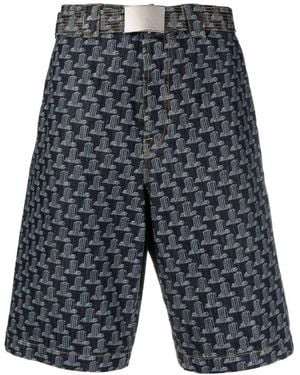Lanvin Geometric-Print Bermuda Shorts - Blue