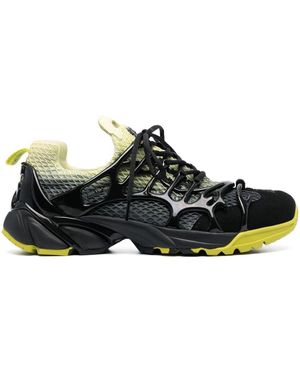 44 Label Group Panelled-Design Low-Top Trainers - Black