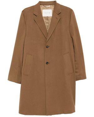 Mackintosh Wool Button-Up Coat - Brown