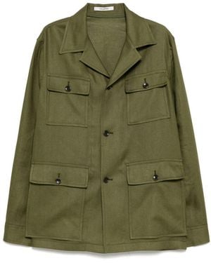 Tagliatore Linen Shirt Jacket - Green