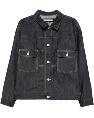 Neighborhood Button-Fastening Denim Jacket - Black